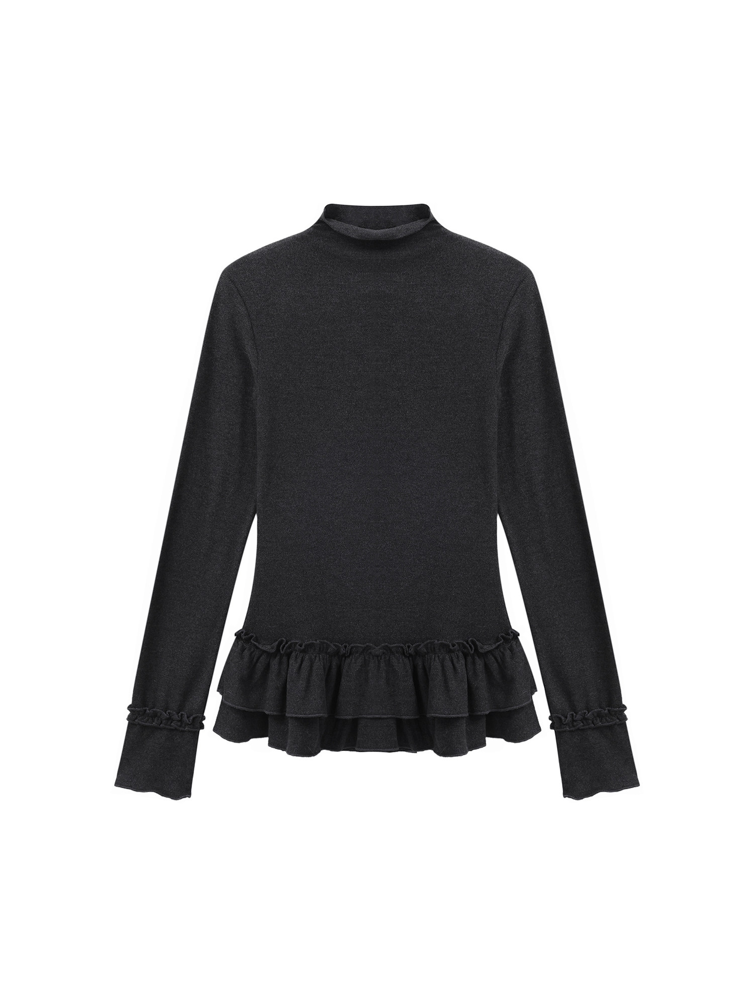 Turtleneck Knit 90S - Camiseta gótica marrón para mujer, estilo