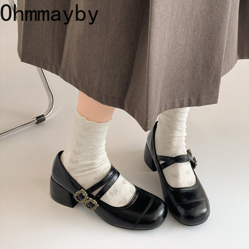 Zapatos Vintage de tacón grues - Vintage Fashion Women Dresses reseña y precio
