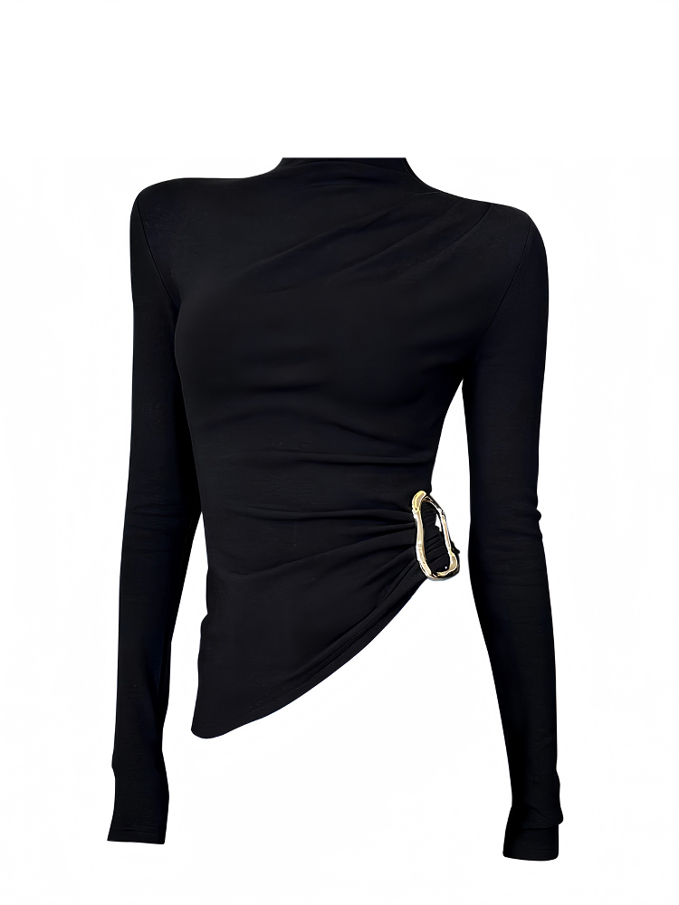 Camiseta gótica negra para muj - Turtleneck Knit 90S reseña y precio