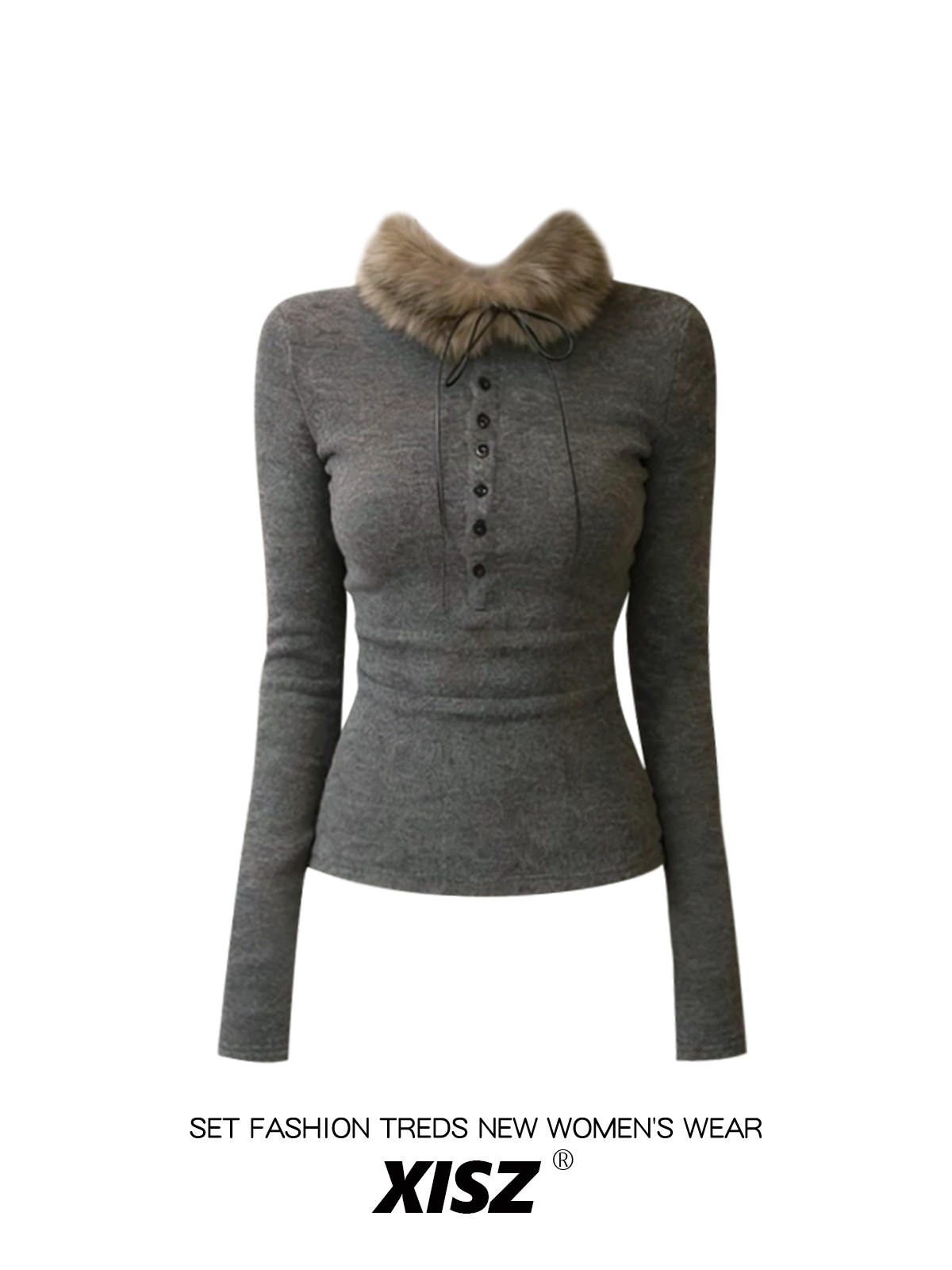 Camiseta gótica gris para muje - Turtleneck Knit 90S reseña y precio