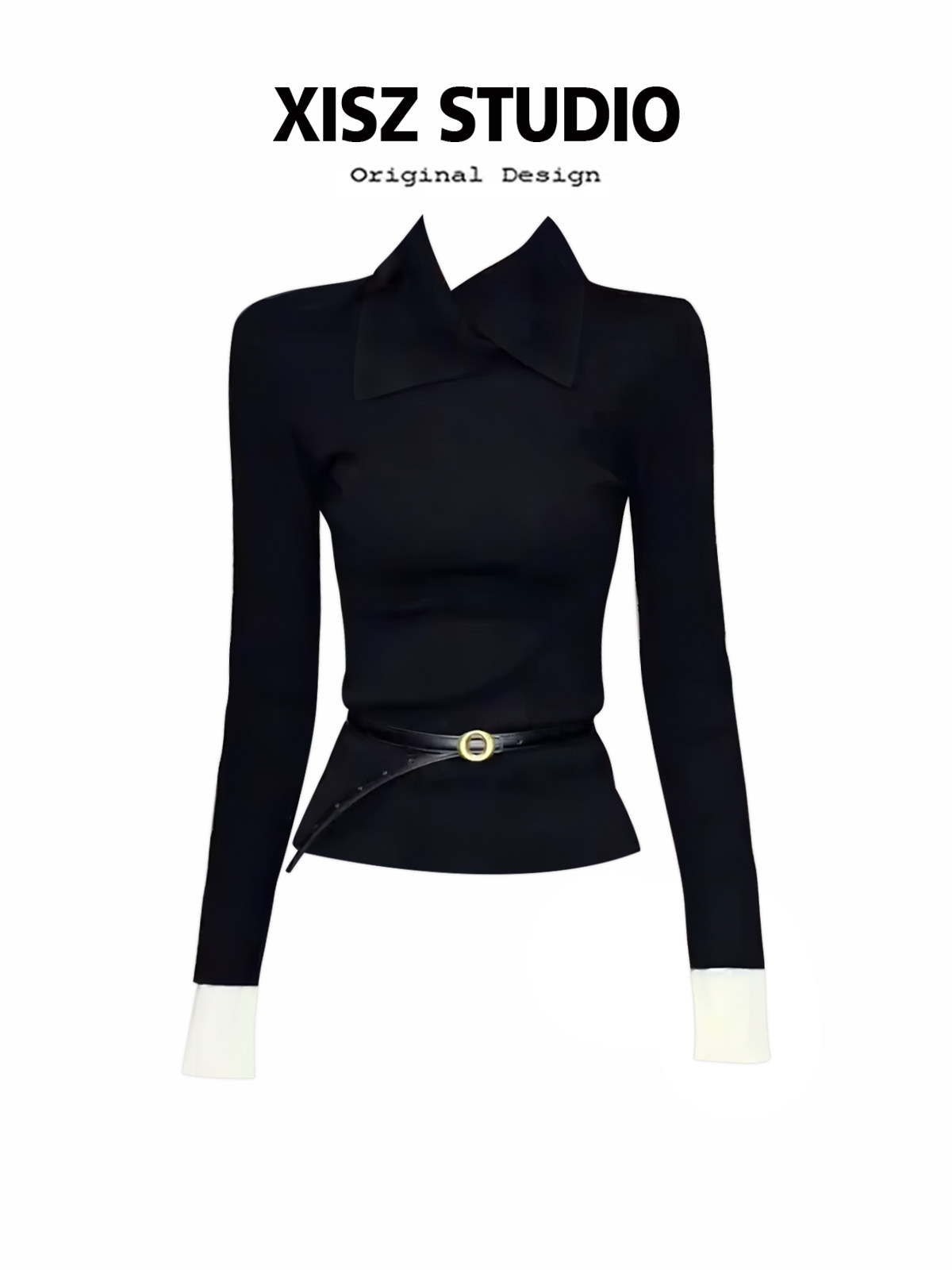 Camiseta gótica negra para muj - Turtleneck Knit 90S reseña y precio