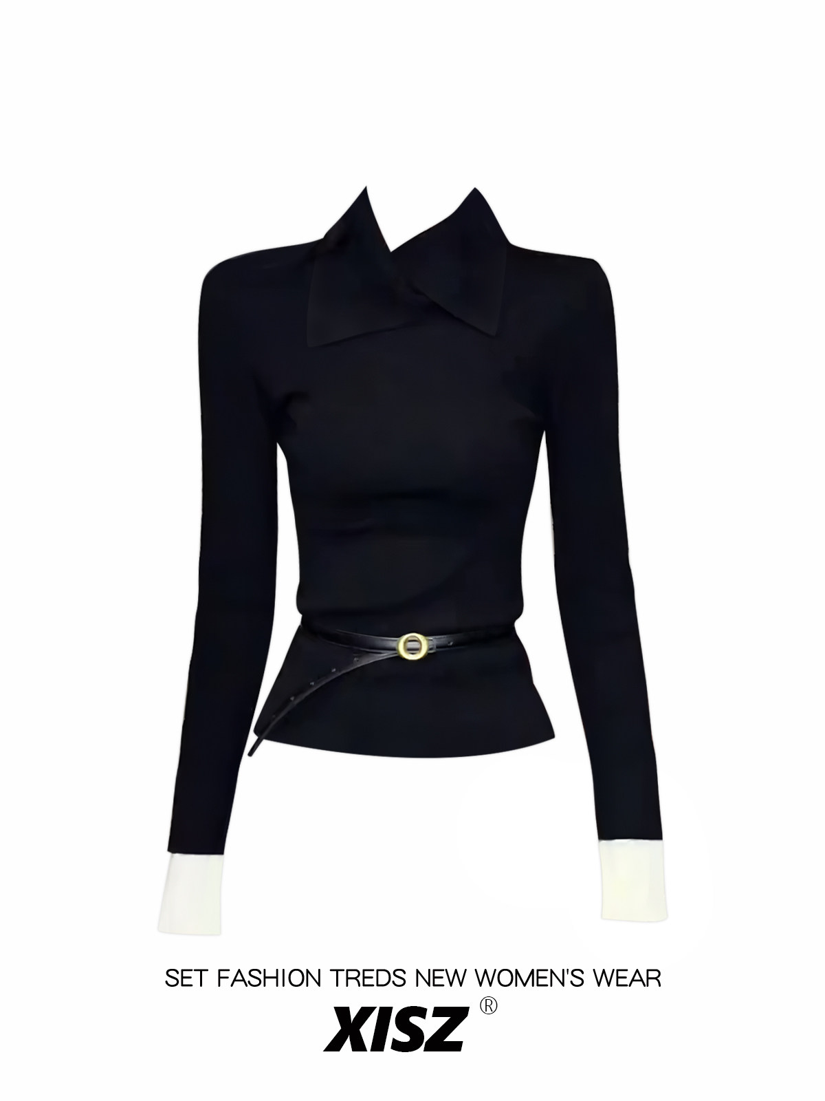 Camiseta gótica negra para muj - Turtleneck Knit 90S reseña y precio