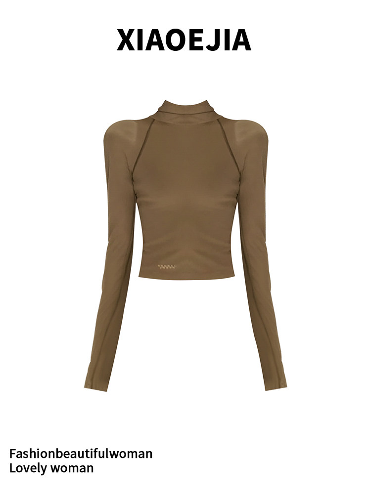 Camiseta Gótica Verde para Muj - Turtleneck Knit 90S reseña y precio