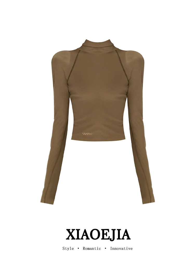 Camiseta Gótica Verde para Muj - Turtleneck Knit 90S reseña y precio