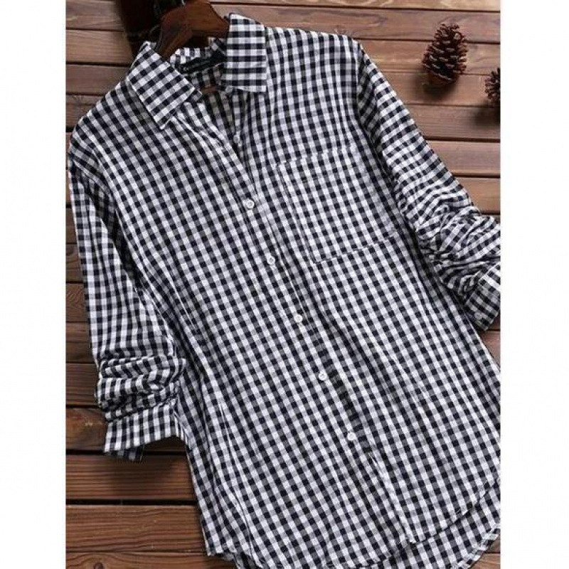 Camisa de cuadros holgada con  - Vintage Fashion Ebay reseña y precio